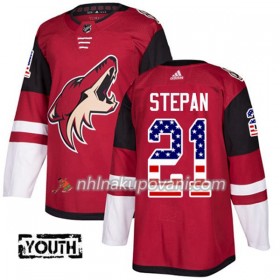 Arizona Coyotes Dresy Derek Stepan 21 2017-2018 USA Flag Fashion Černá Adidas Authentic - Dětské